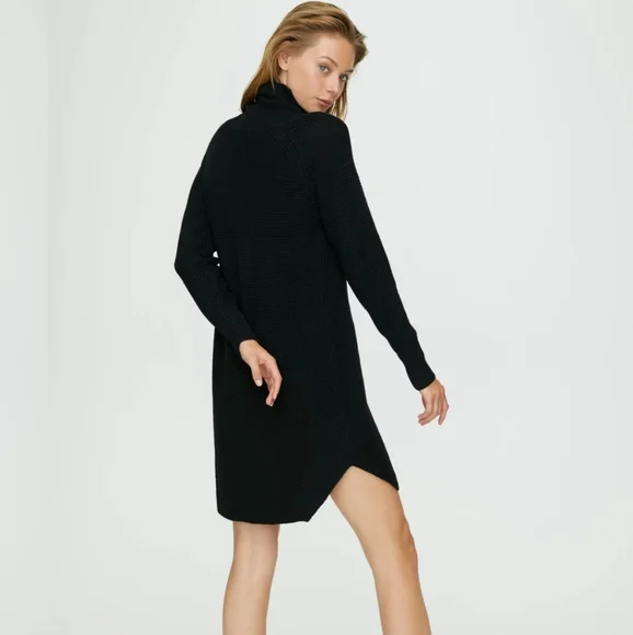 Aritzia Wilfred Free Bianca Knit sweater Dress mini dress black size XS - Picture 6 of 11